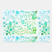 Feuille De Papier Cadeau Pájaros azules (Devant 2)