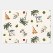 Feuille De Papier Cadeau Palm Trees Motif de Noël tropical (Devant 3)