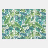 Feuille De Papier Cadeau Palm vert et Turquoise Tropical Banana Monstera Fe (Devant)