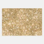 Feuille De Papier Cadeau Palmier Tropical Parties scintillant Or (Devant 3)