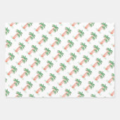 Feuille De Papier Cadeau Palmiers de Noël tropicaux (Devant)