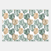 Feuille De Papier Cadeau Palmiers Monstera Gold Tropical (Devant 3)