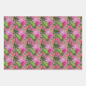 Feuille De Papier Cadeau Palmiers verts rose tropical (Devant)