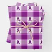 Feuille De Papier Cadeau Pancreatic Cancer Awareness Plaid Wrapping Paper (En situation)