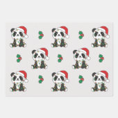 Feuille De Papier Cadeau Panda Christmas Winter Animaux de vacances Pandas (Devant)