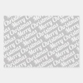 Feuille De Papier Cadeau Panda d'hiver, Joyeux Noël et flocons de neige (Devant 2)