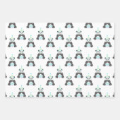 Feuille De Papier Cadeau Panda Paddy Party avec Motif de gâteau (Devant)
