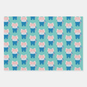 Feuille De Papier Cadeau Panda rouge avec Motif Masque (Devant)