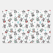 Feuille De Papier Cadeau Panda Seamless Motif Trio (Devant)