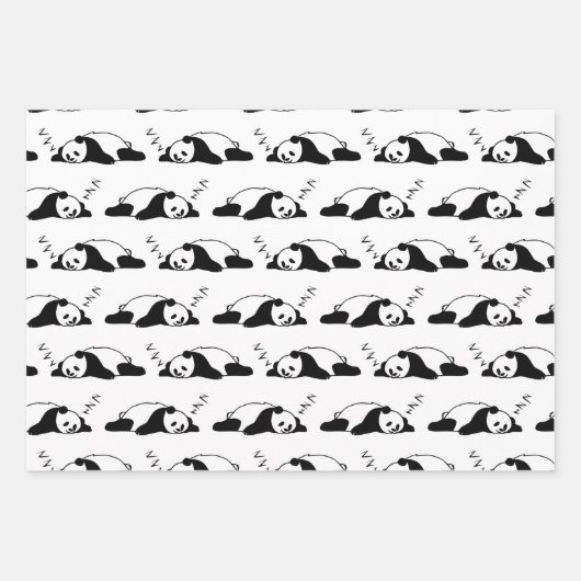 Feuille De Papier Cadeau Panda ZZZ Dormir Ours Lazy Nap Animaux (Devant 3)