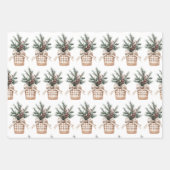 Feuille De Papier Cadeau Panier de Buffalo | Noël agricole (Devant 2)