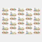 Feuille De Papier Cadeau Panier de champagne de Noël en aquarelle (Devant)