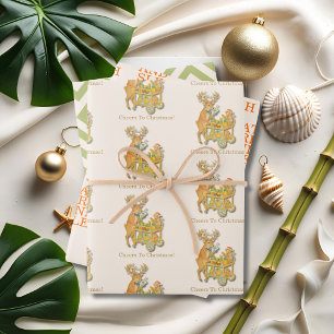 Feuille De Papier Cadeau Panier de Noël de la Chinoiserie Tropicale