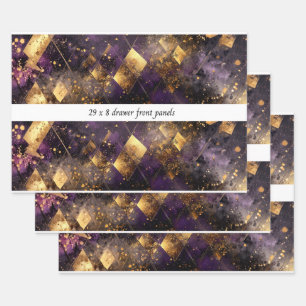 Feuille De Papier Cadeau Panneau de tiroir découpage motifs diamant violet 