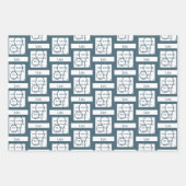 Feuille De Papier Cadeau Panneau Leo Zodiac Fun Citation Texte Bleu Anniver (Devant 2)