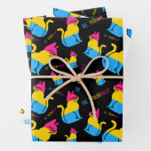 Feuille De Papier Cadeau Pansexual Pride Chat - Soyez vous-même (En situation)