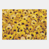Feuille De Papier Cadeau Pansies jaune et violet (Devant 2)