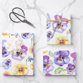 Feuille De Papier Cadeau Pansy Seamless
