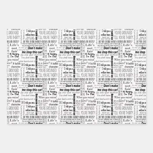 Feuille De Papier Cadeau Papa-isms (Devant)