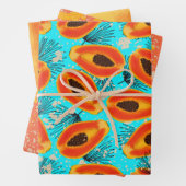 Feuille De Papier Cadeau Papaya tropicale (En situation)