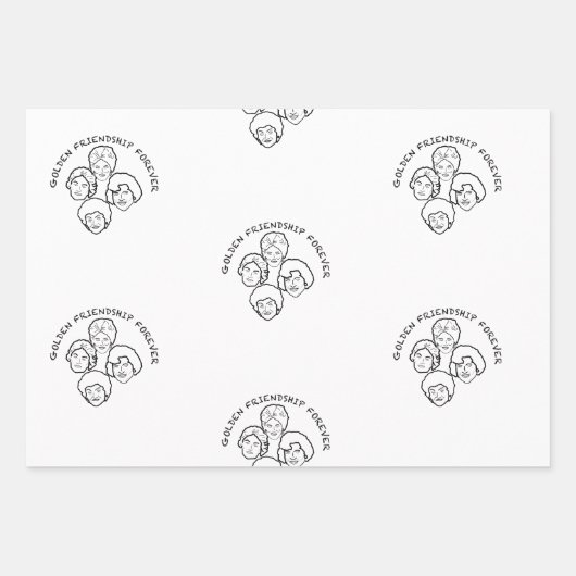Feuille De Papier Cadeau Papel de regalo Golden Friendship (Devant 3)