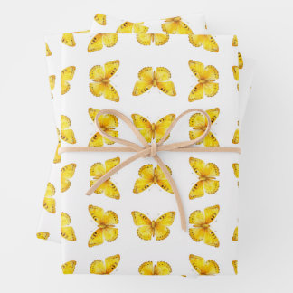 Feuille De Papier Cadeau Papier-cadeau résistant AF jaune Papillon