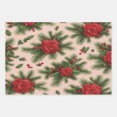 Feuille De Papier Cadeau Papiers cadeaux de Noël + en rouge et vert (Devant)