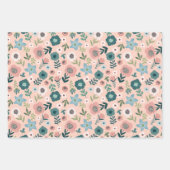 Feuille De Papier Cadeau Papiers de fleurs pour emballage (Devant)