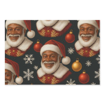 Papiers de Noël Père Noël Noir