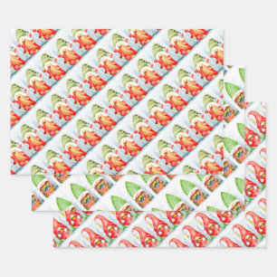 Feuille De Papier Cadeau Papiers d'emballage de lutins de Noël