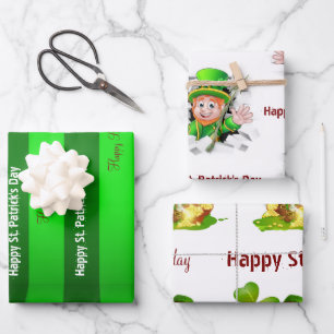 Feuille De Papier Cadeau Papiers d'emballage Joyeux Anniversaire St. Patric