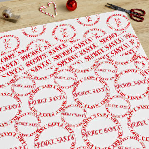 Feuille De Papier Cadeau Papiers d'emballage texte Secret Santa Rouge