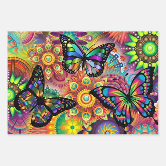 Feuille De Papier Cadeau Papillon (Devant 2)