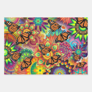 Feuille De Papier Cadeau Papillon