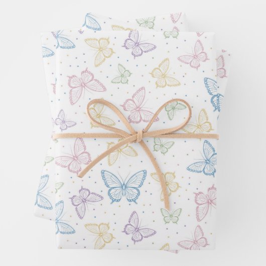 Feuille De Papier Cadeau Papillon (En situation)