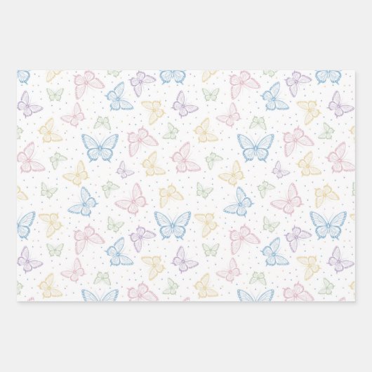 Feuille De Papier Cadeau Papillon (Devant)