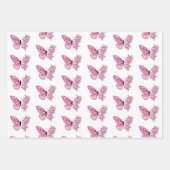 Feuille De Papier Cadeau Papillon à fleurs avec Sakura rose (Devant)