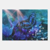 Feuille De Papier Cadeau Papillon bleu magique (Devant 2)