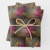 Feuille De Papier Cadeau Papillon Dans Le Jardin (En situation)