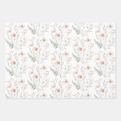 Feuille De Papier Cadeau Papillon floral Fleur sauvage Boho (Devant 3)