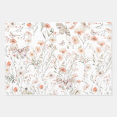 Feuille De Papier Cadeau Papillon floral Fleur sauvage Boho (Devant)