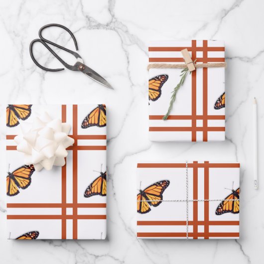 Feuille De Papier Cadeau Papillon monarque (Recto)