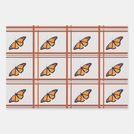 Feuille De Papier Cadeau Papillon monarque (Devant)