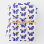 Feuille De Papier Cadeau Papillon Saphir Fleur (En situation)