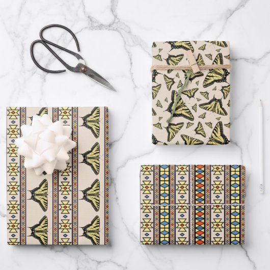 Feuille De Papier Cadeau Papillon Southwestern jaune Swallowtail (Recto)