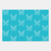 Feuille De Papier Cadeau Papillon turquoise (Devant 3)