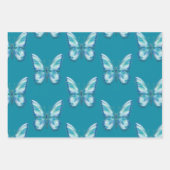Feuille De Papier Cadeau Papillon turquoise (Devant 2)