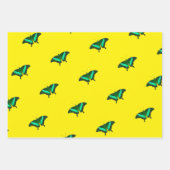 Feuille De Papier Cadeau Papillon Vert (Devant 2)