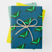 Feuille De Papier Cadeau Papillon Vert (En situation)