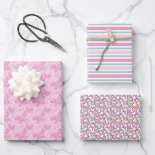 Feuille De Papier Cadeau Papillons